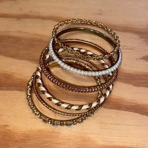 Gold bracelet stack